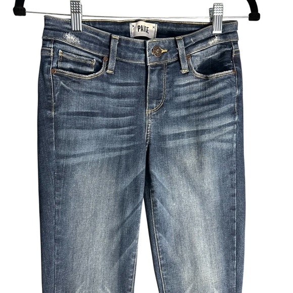 Paige Verdugo Ankle Cropped Raw Step Hem Jeans Sz 25 - Picture 2 of 15